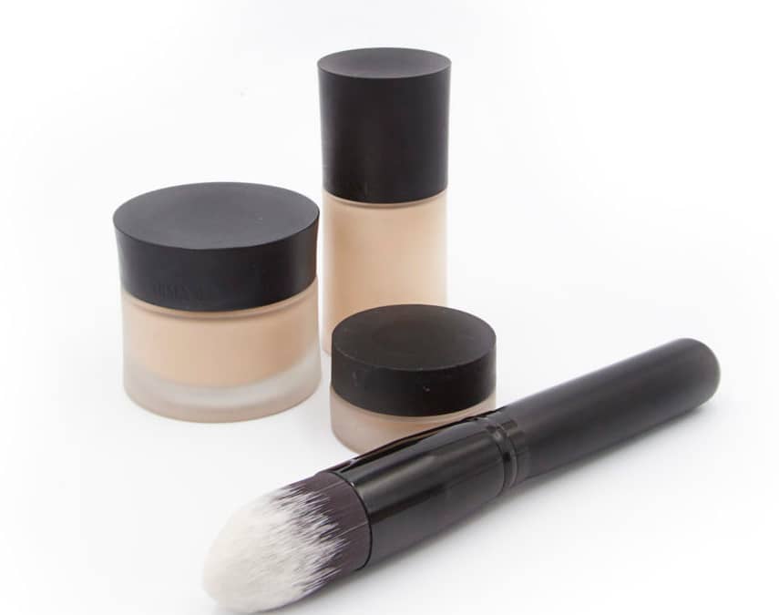 SKU16156 Oval synthetic makeup blending brush with makeup2 NEW